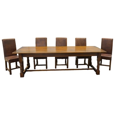 Lot 275 - Large modern refectory style dining table and eight chairs
