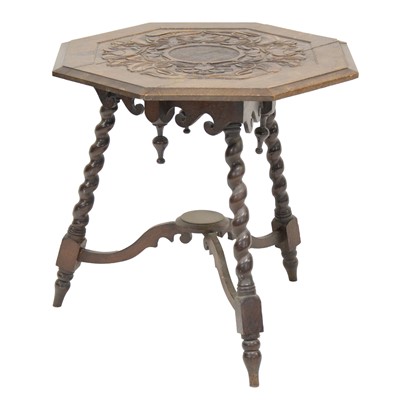 Lot 460 - Carved oak gypsy table