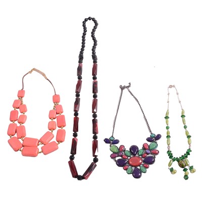 Lot 518A - Costume jewellery necklaces, bracelets, brooch, and a Hadson Pipe Lighter.