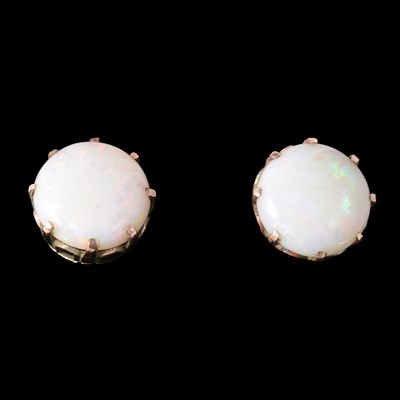 Lot 329 - A pair of opal stud earrings.
