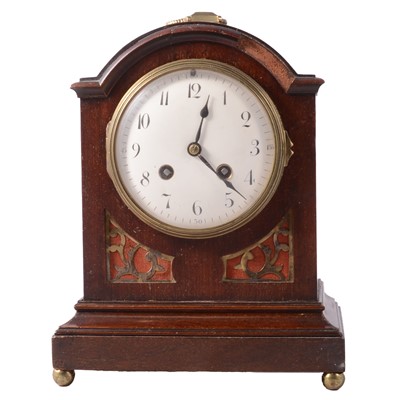 Lot 174 - Small mahogany bracket clock, movement signed A D Mougin