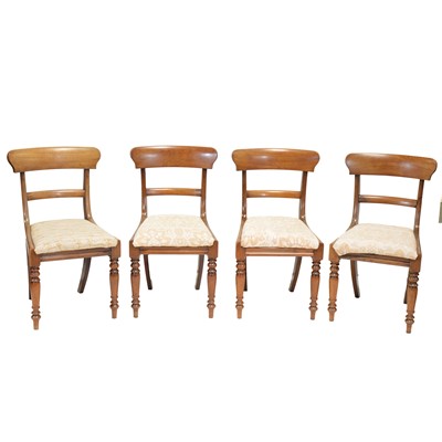 Lot 502 - Six Victorian mahogany bar-back dining chairs