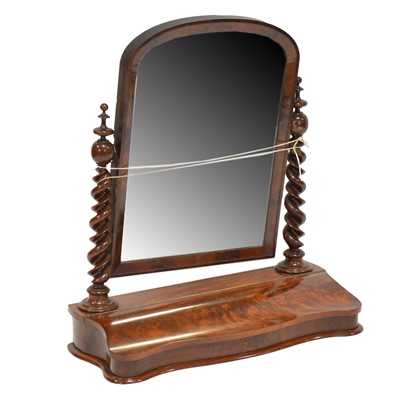 Lot 473 - Victorian mahogany toilet mirror