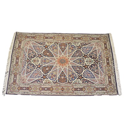 Lot 281 - Tabriz rug, radiating medalllion on a...