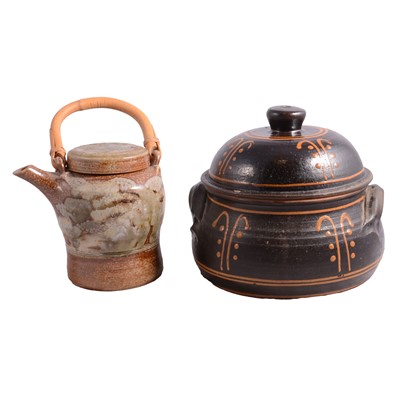 Lot 12 - Joanna Still/Harrison studio stoneware pot and a slipware casserole pot