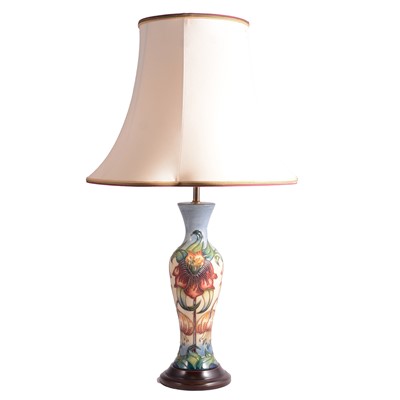 Lot 3 - Moorcroft Pottery, a 'Lily Anna' pattern table lamp