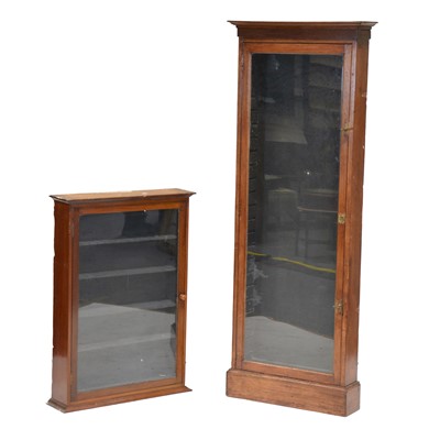 Lot 470 - Tall floor-standing mahogany display cabinet, and a smaller display cabinet