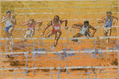 Lot 197 - Gerry Blood, Hurdles, and After the Race