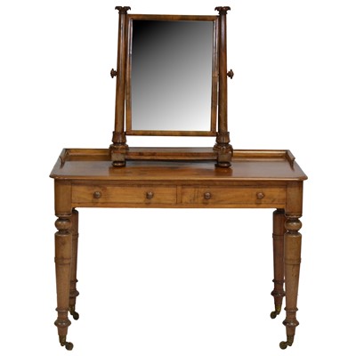 Lot 340 - William IV mahogany toilet mirror and a side table