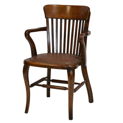 Lot 333 - Stained walnut office chair