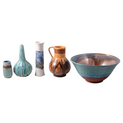 Lot 63 - Collection of ceramics: art pottery, studio pottery and a Chinese monochrome vase