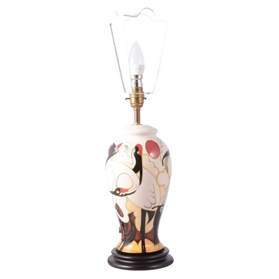 Lot 89 - Moorcroft Pottery, 'Cranes of Kashmir' table lamp