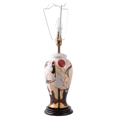 Lot 91 - Moorcroft Pottery, 'Cranes of Kashmir' table lamp