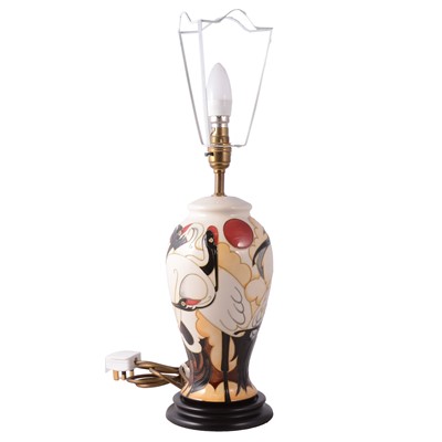 Lot 90 - Moorcroft Pottery, 'Cranes of Kashmir' table lamp