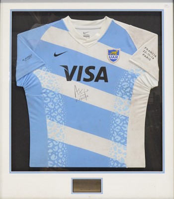 Lot 331 - Rugby interest: signed Argentina international match-worn shirt by Marcos Ayerza