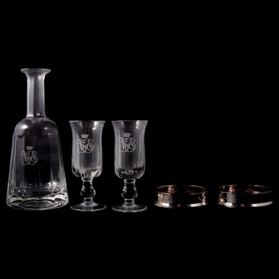 Lot 221 - Venice Simplon Orient Express - modern items and pair of Carrs silver bottle coasters.