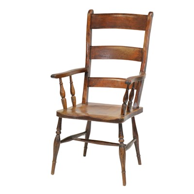 Lot 439 - Elbow ladder back elbow chair