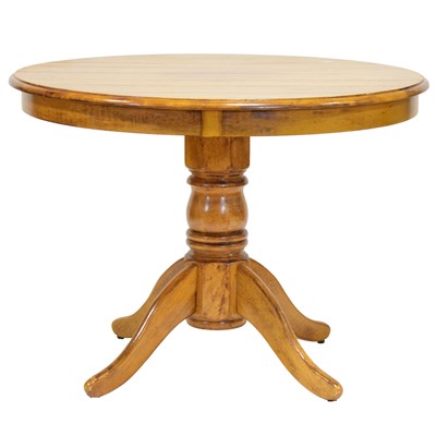 Lot 432 - Circular pedestal table together with four high-back dining chairs