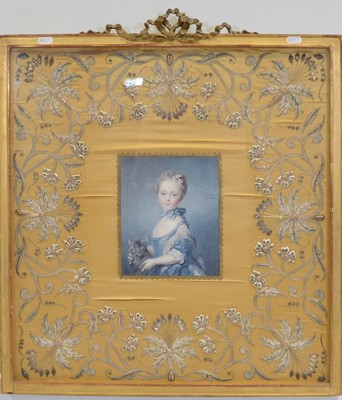 Lot 365 - Silk and embroidered panel