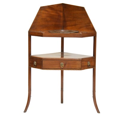 Lot 402 - George III mahogany corner washstand