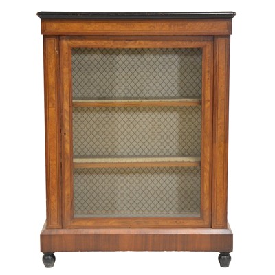 Lot 437 - Victorian walnut and figured walnut vitrine