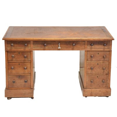Lot 405 - Victorian mahogany twin pedestal desk