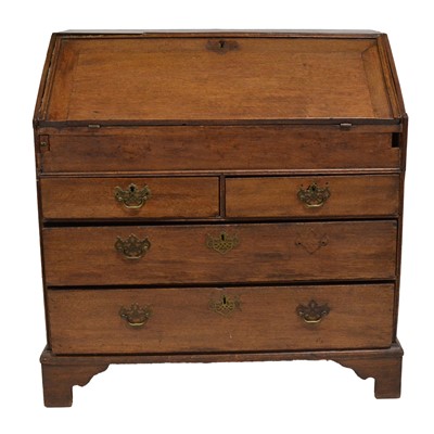 Lot 407 - George III oak bureau