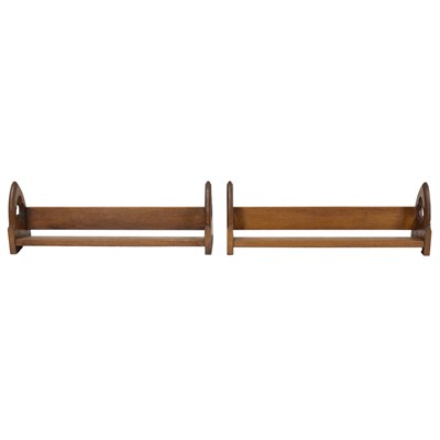 Lot 68 - Pair of Victorian Gothic oak book troughs