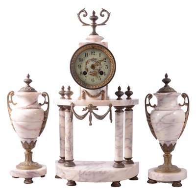 Lot 168 - 19th century French clock garniture