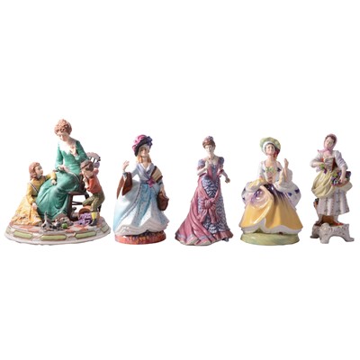 Lot 112 - Large Capodimonte group and other decorative figurines