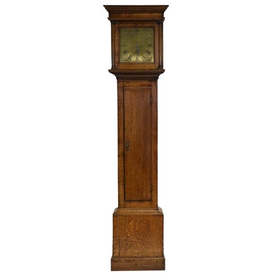 Lot 444 - Oak longcase clock, Geo Fish, Northampton