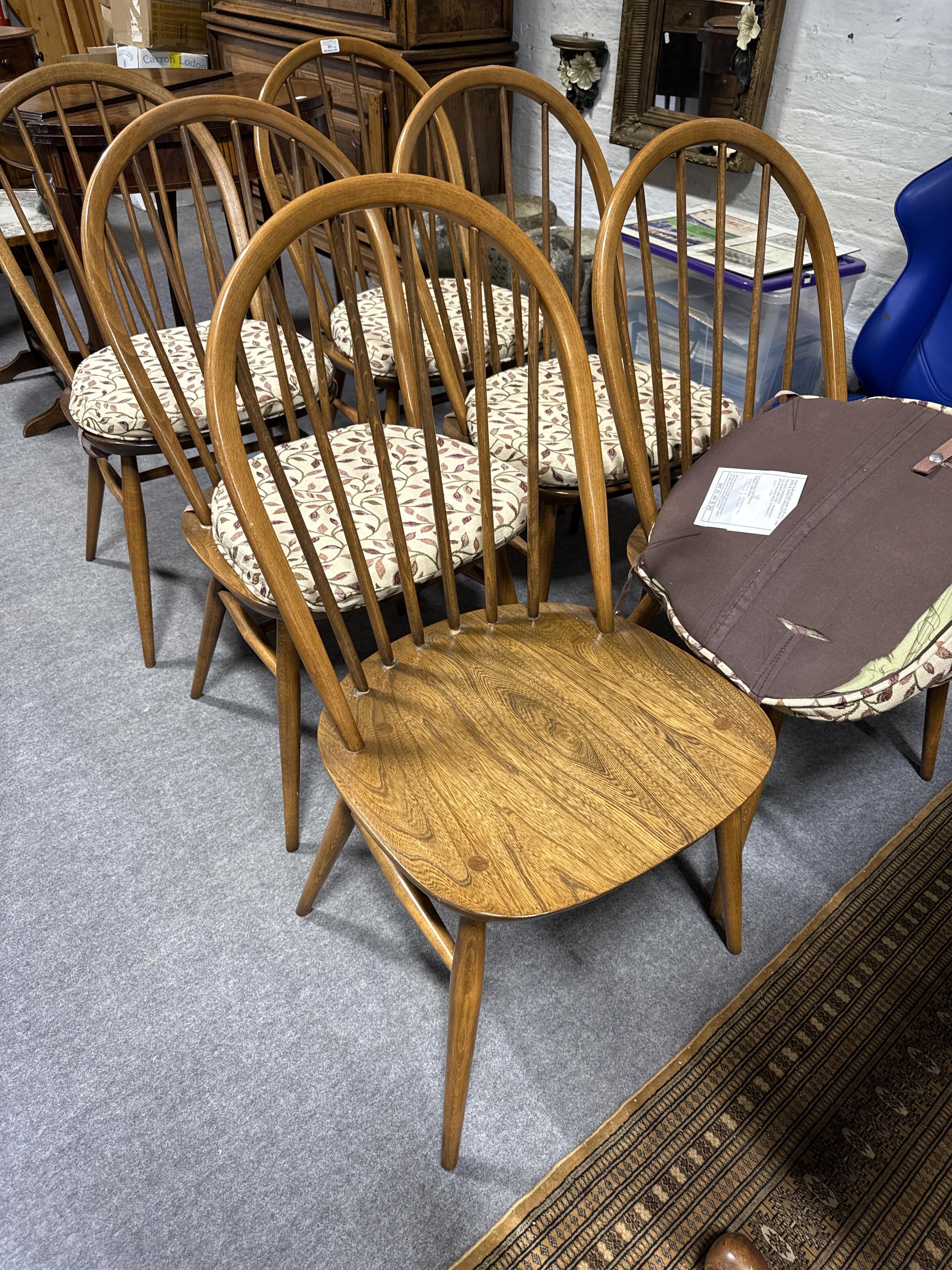 Lot 557 - Set of six Ercol kitchen chairs,