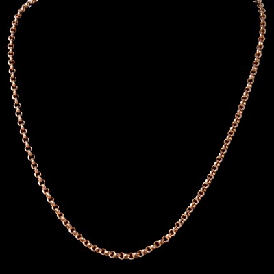 Lot 304 - A 9 carat yellow gold chain necklace.