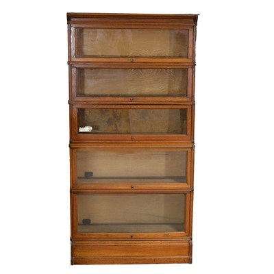 Lot 471 - Globe Wernicke five-section oak bookcase