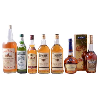 Lot 244 - Seven bottles of assorted spirits - whisky, cognac, etc