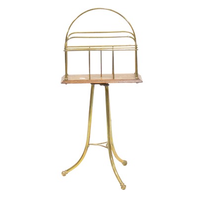 Lot 464 - Edwardian brass magazine or music stand