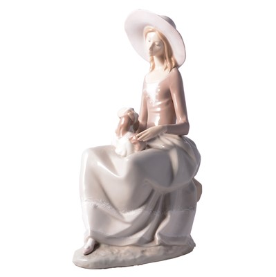 Lot 108 - A large Lladro figure, 'Harmony with Dog'