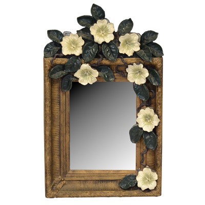 Lot 452 - Modern composition wall mirror and pair of brackets