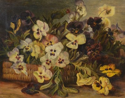 Lot 375 - English School, Still life of pansies