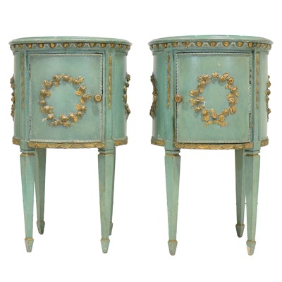 Lot 296 - Pair of French cylinder pot cupboards