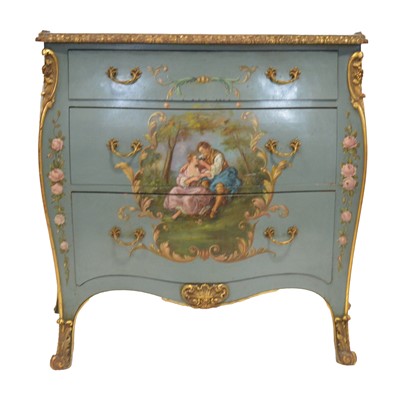 Lot 303 - 20th Century French serpentine commode