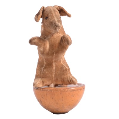 Lot 268 - Steiff, an early velvet Dachshund skittle, circa 1904