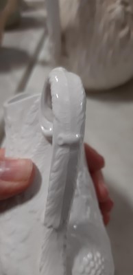 Lot 39 - Nine white stoneware jugs