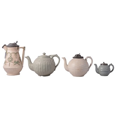 Lot 135 - Six Staffordshire stoneware jugs and pots