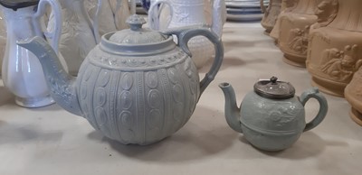 Lot 44 - Six Staffordshire stoneware jugs and pots