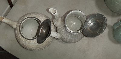 Lot 44 - Six Staffordshire stoneware jugs and pots