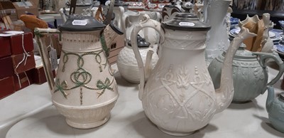 Lot 44 - Six Staffordshire stoneware jugs and pots