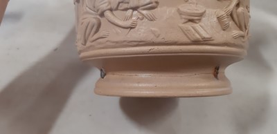 Lot 41 - Six buff-coloured relief-moulded jugs