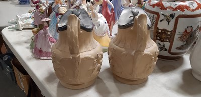 Lot 41 - Six buff-coloured relief-moulded jugs