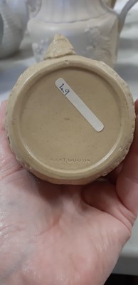 Lot 41 - Six buff-coloured relief-moulded jugs